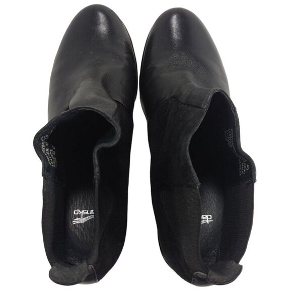 DANSKO Tiffany Nappa Suede Chelsea Ankle Boots 40 10.5 Block Heel Pull On Black - Picture 6 of 9